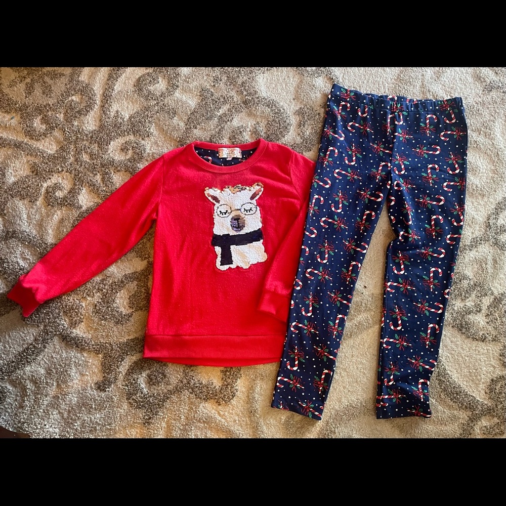 Girls Llama sweater & leggings set